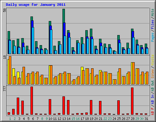 Daily usage for January 2011