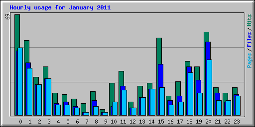 Hourly usage for January 2011